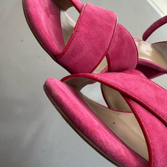 Ann Taylor Fuchsia Suede Heeled Sandals - Picture 8 of 12